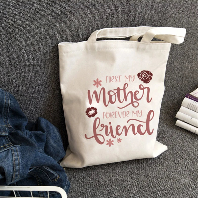My Mother Forever My Mom Tote Bag Reusable Canvas Shopping Bag