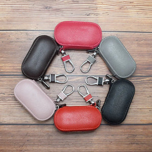 Leather Car Key Bag Keychain Pouch Keys Holder