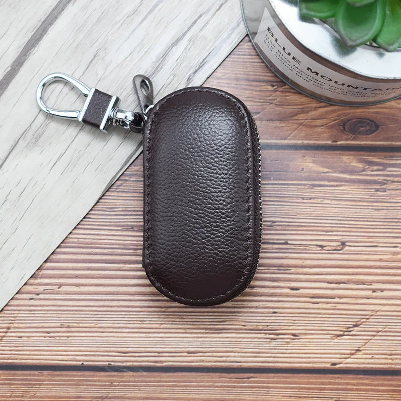 Leather Car Key Bag Keychain Pouch Keys Holder
