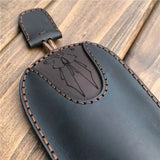 Leather sewing key chain pouch car key case