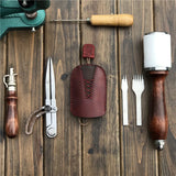 Leather sewing key chain pouch car key case