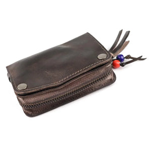 Vintage Leather Keychain Pouch Wallet Cardholder Purse