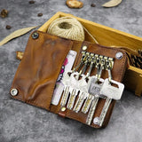 Vintage Leather Keychain Pouch Wallet Cardholder Purse