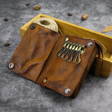 Vintage Leather Keychain Pouch Wallet Cardholder Purse