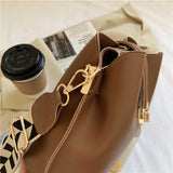 Fitshinling PU Women's Bag Casual Solid Pliad Belt Female Handbag