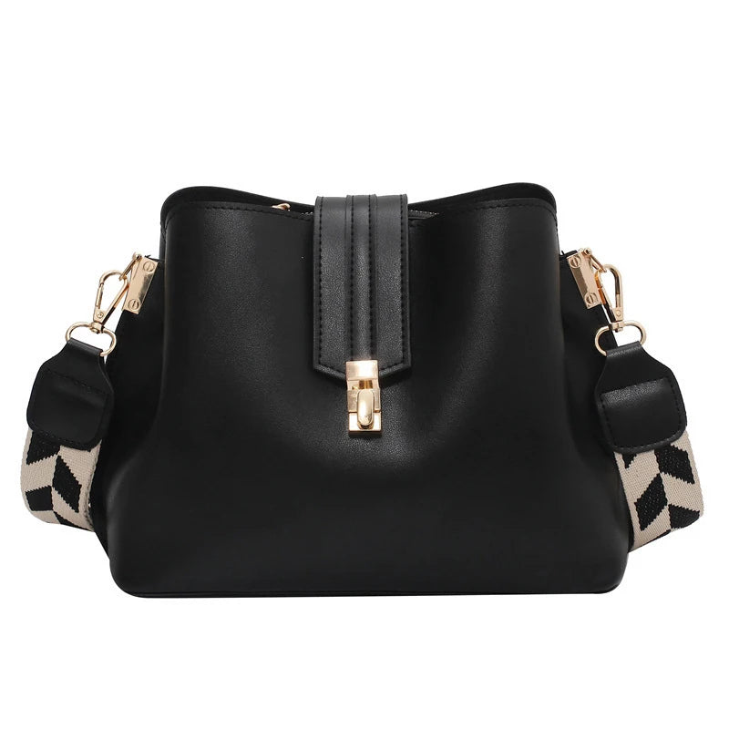 Fitshinling PU Women's Bag Casual Solid Pliad Belt Female Handbag