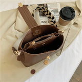 Fitshinling PU Women's Bag Casual Solid Pliad Belt Female Handbag