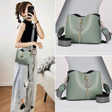 Fitshinling PU Women's Bag Butterfly Pendant Purse Female Faux Leather