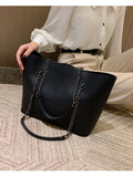 Fitshinling PU Bags For Women Leather Chain Handbags