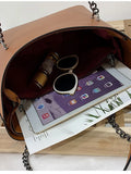 Fitshinling PU Bags For Women Leather Chain Handbags