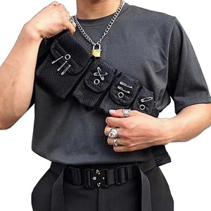 Hip-Hop Waist Bag Bullet Chest Bag Chain Belt Pocket G126