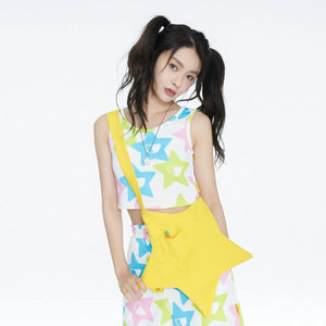 Five Pointed Star Canvas Bag Multicolor Messenger Shoulder Star Bag