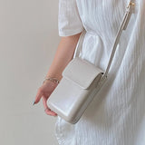 Flap Crossbody Bags Mini PU Leather Shoulder Purses Handbags Girls Ladies Solid