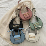 Half-moon PU Leather Shoulder Bag for Women