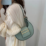 Half-moon PU Leather Shoulder Bag for Women