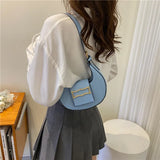 Half-moon PU Leather Shoulder Bag for Women