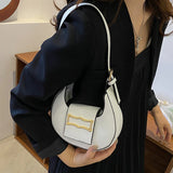 Half-moon PU Leather Shoulder Bag for Women