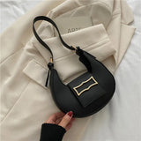 Half-moon PU Leather Shoulder Bag for Women