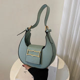 Half-moon PU Leather Shoulder Bag for Women