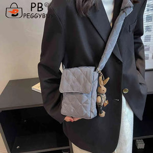 Rabbit Toys Mobile Phone Bag with Rhombic Lattice Ladies Wallet