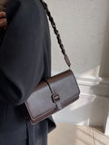 Solid PU Leather Crossbody Shoulder Bag for Women