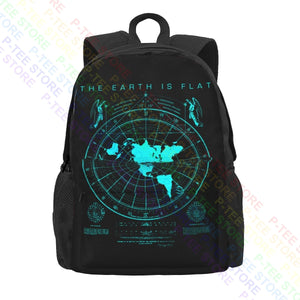 Flat Earth Map Earth Is Flat Firmament Plies World Order Large Capacity Backpack