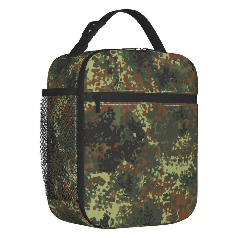 Flecktarn Camo Insulated Lunch Bag Waterproof Thermal Lunch Tote