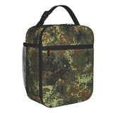 Flecktarn Camo Reusable Lunch Box Leakproof Insulated Cooler Bag