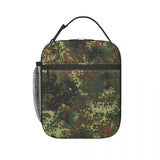 Flecktarn Camo Reusable Lunch Box Leakproof Insulated Cooler Bag