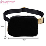 Plush Waist Bag Zip Pocket Adjustable Strap for Sports