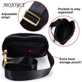 Plush Fleece Hip Bag with Zipper Pocket
