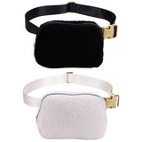 Plush Hip Bag with Zipper Pocket for Women