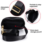 Plush Crossbody Bag with Zipper Pocket for Women