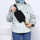 Plush Crossbody Bag Zipper Pocket Adjustable Strap Fanny Pack Waist Pack