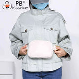 Plush Shoulder Bag with Zipper Pocket for Women