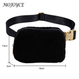 Plush Waist Bag Zipper Pocket Women Waist Belt Bag for Outdoor Sports