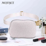 Plush Waist Bag Zipper Pocket Women Waist Belt Bag for Outdoor Sports