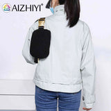 Fleece Waist Belt Bag Zipper Pocket Women Crossbody Bag for Outdoor Sports