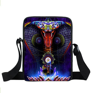 Amphibians Animal Messenger Bag Frogs Chameleon Lizards Shoulder Bags