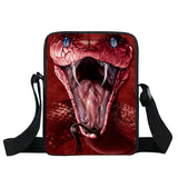 Amphibians Animal Messenger Bag Frogs Chameleon Lizards Shoulder Bags
