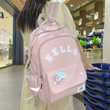 Cartoon Bear Pendant Letter Print Female Student Backpack