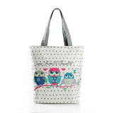 Floral & Owl Printed Women's Casual Tote - Daily Use Female Shopping Bag