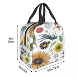 Floral Background Cooler Lunch Box Insulated Lunch Bag