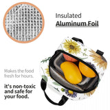 Floral Background Cooler Lunch Box Insulated Lunch Bag