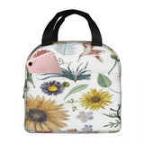 Floral Background Cooler Lunch Box Insulated Lunch Bag