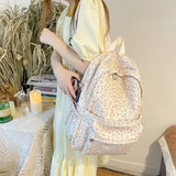 Floral Backpack Women Sweet Mori-girl School Bag Waterproof Large Capacity