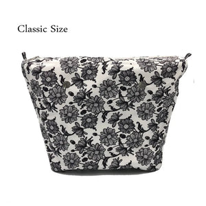 Floral Border Mini Lining Colorful Print Inner Zipper Pocket O bag insert