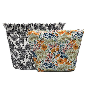 Floral Border Mini Lining Colorful Print Inner Zipper Pocket O bag insert