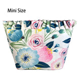 Floral Border Lining Zipper Pocket For OBag Mini Insert