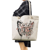 Floral Butterfly Tote Bags Animal Shopping Bags High Capacity Printing Handbags
